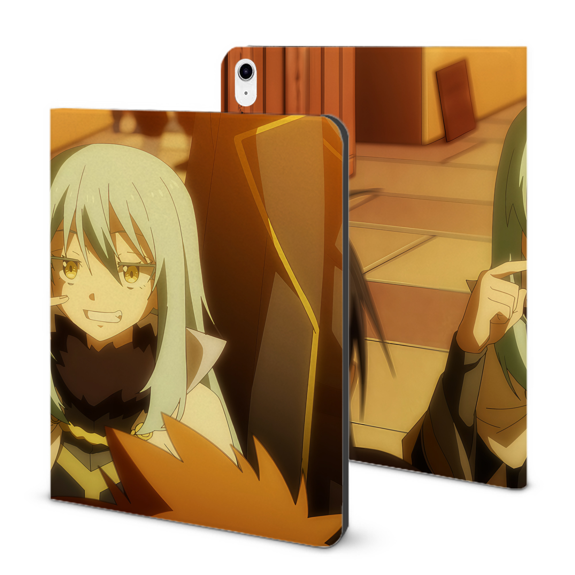（画像用） 転スラ Regarding Reincarnated to Slime IPad ケース ブック型 PUレザー TPU 耐衝撃 軽量 薄型 ペン収納なし 全面保護 IPad 各モデル対応